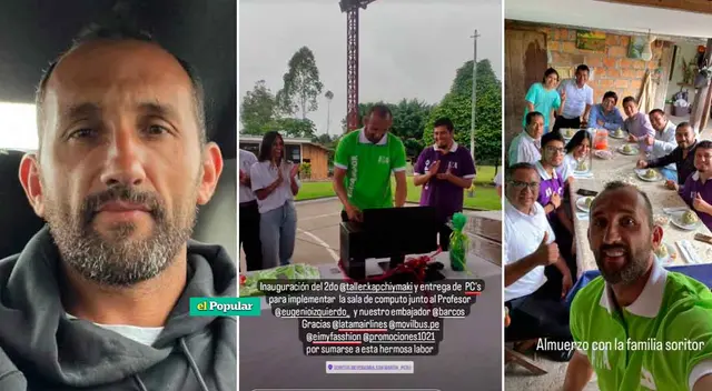 Hernán Barcos participó en donación para los niños y jóvenes de Moyobamba.