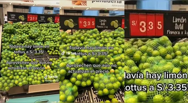 La compatriota quedó en 'shock' al ver que el kilo de limones estaba a 3 soles en Tottus e hizo llamado en TikTok. La compatriota quedó en 'shock' al ver que el kilo de limones estaba a 3 soles en Tottus e hizo llamado en TikTok.