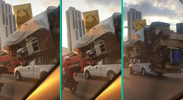 La insólita mudanza sorprendió a joven que manejaba su auto en la Ciudad de México.