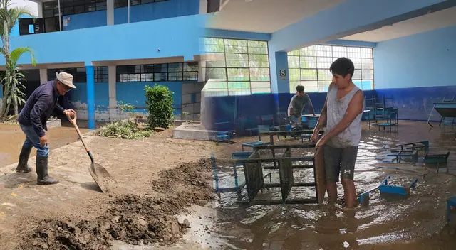Estudiantes del colegio Felipe Santiago Estenos no podrán iniciar las clases por el huaico en Chaclacayo.
