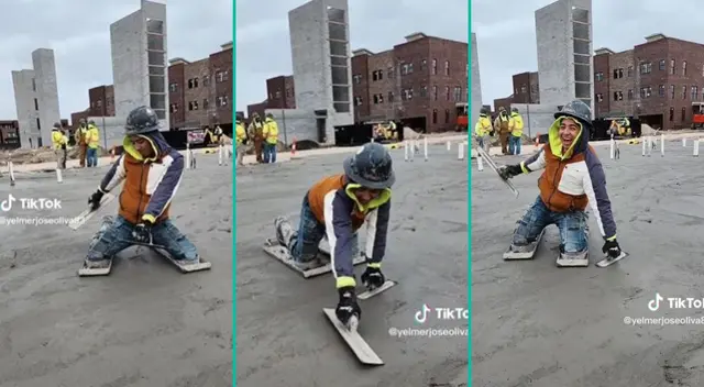 El albañil dejó por un momento sus deberes para bailar a ritmo de 'TQG'