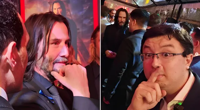 Phillip Chu Joy y Keanu Reeves juntos en premiere de John Wick 4