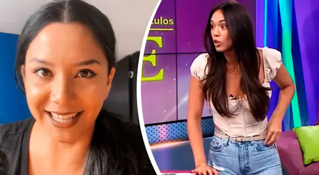 Jazmín Pinedo sorprendida los saludos de Mayra Couto.