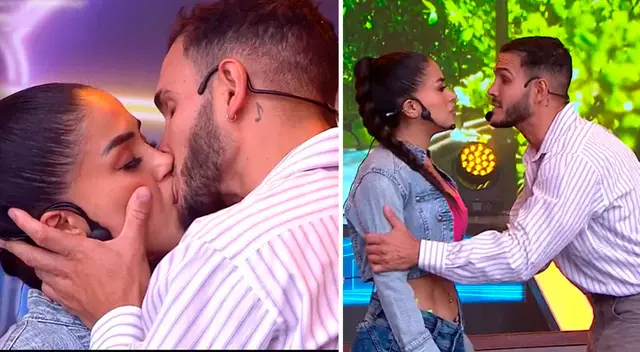 Mario Irivarren y Onelia Molina se besan. Mario Irivarren y Onelia Molina se besan.