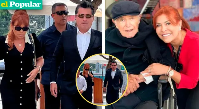Magaly Medina asistió al velatorio de su padre con Alfredo Zambrano.
