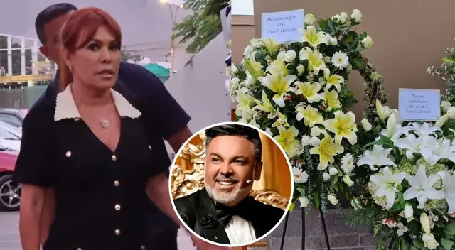 Magaly Medina en el velorio de su padre