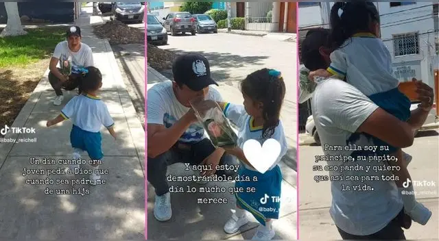 Un padre de familia fue aplaudido en TikTok luego tener un lindo detalle con hija a la salida del colegio. Un padre de familia fue aplaudido en TikTok luego tener un lindo detalle con hija a la salida del colegio.