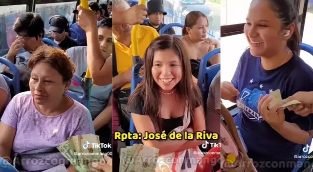 No estaba pidiendo limosnas a los pasajeros, sino regala dinero con una condición. No estaba pidiendo limosnas a los pasajeros, sino regala dinero con una condición.