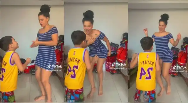 Madre e hijo bailan tambor venezolano y son un éxito en TikTok.