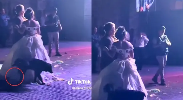El perro hizo pasar un momento bochornoso a la quinceañera. El perro hizo pasar un momento bochornoso a la quinceañera.
