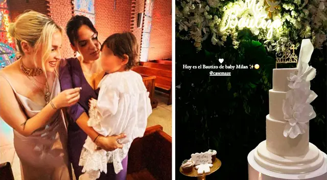 Cassandra Sánchez y Deyvis Orosco realizan el bautizo a su hijo.