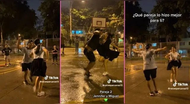 Unos jóvenes en SJL se enfrentaron para ver quién baila mejor el huaylas y coreografía es viral en TikTok.