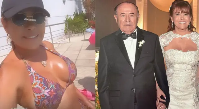 Magaly Medina y su padre Luis Medina.