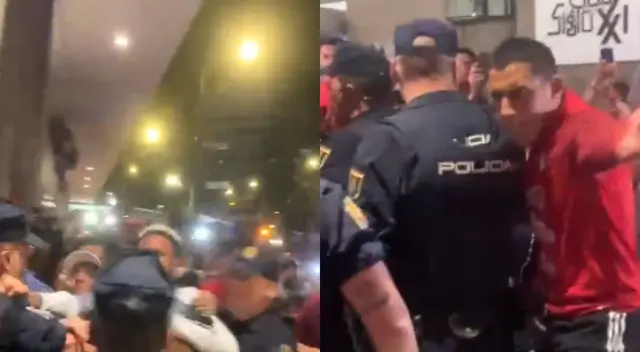 Se armó un escándalo en los exteriores del hotel de concentración.