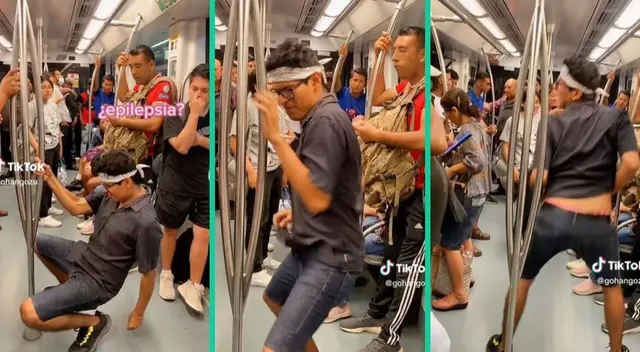 El joven se movió a ritmo de reguetón en el tren eléctrico de Lima. El joven se movió a ritmo de reguetón en el tren eléctrico de Lima.