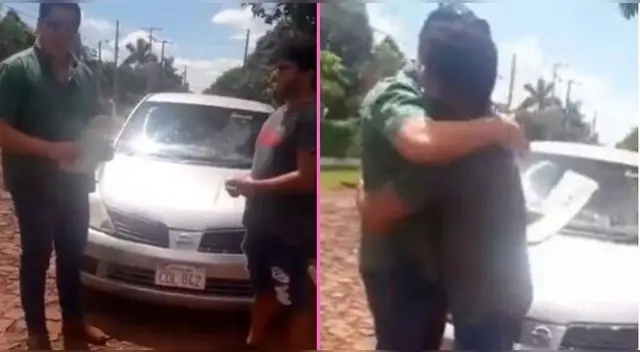 El padre de familia se sintió dichoso por el noble gesto del ganador de la rifa solidaria en Paraguay. El padre de familia se sintió dichoso por el noble gesto del ganador de la rifa solidaria en Paraguay.