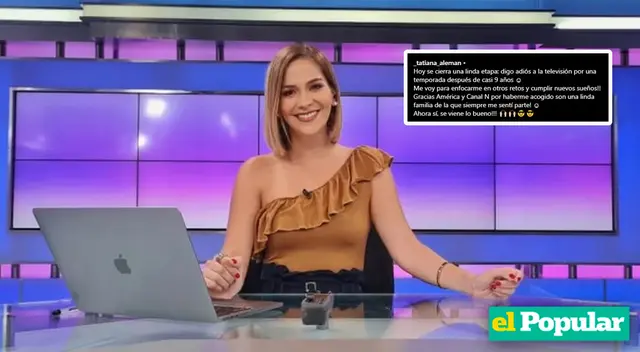 Tatiana Alemán se despide de Canal N y temporalmente de la televisión Tatiana Alemán se despide de Canal N y temporalmente de la televisión