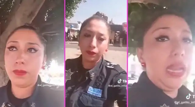 La policía rompió en llanto, pues consideró injusto que reciba una multa.