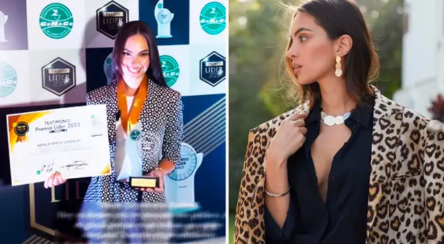 Natalie Vértiz emocionada por premio.