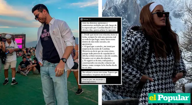 Bruno Vega habla sobre término de relación con Carolina Braedt: "Me tomó por sorpresa"