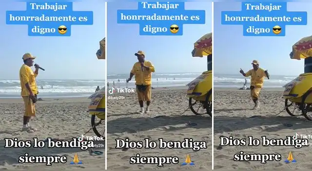 El trabajador peruano es viral en las redes sociales.