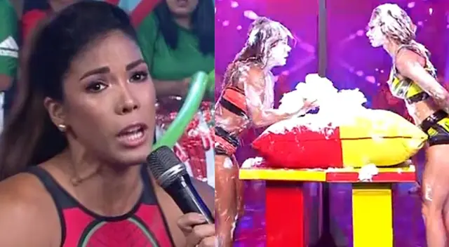 Karen Dejo lanzó torta en la cara con Melissa Loza.