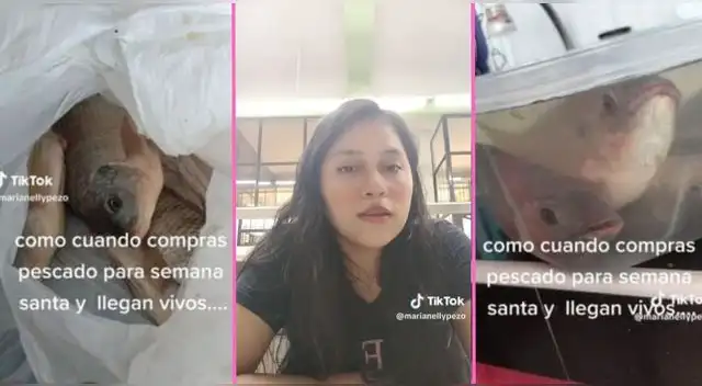 Una señora fue a comprar pescado para comer por Semana Santa, pero le sucedió lo impensado y es viral en TikTok.