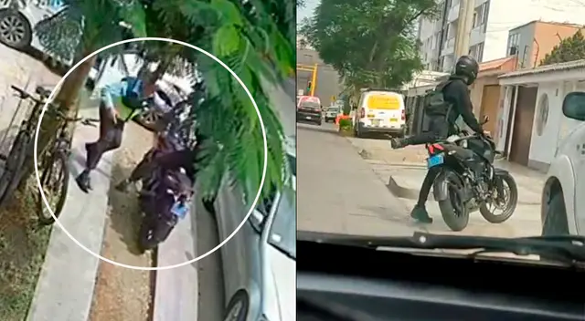 Motorizado fue grabado cuando se encontraba robando a un conductor.