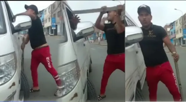 Sujeto agrediendo a conductor de su misma nacionalidad en Chorrillos. Sujeto agrediendo a conductor de su misma nacionalidad en Chorrillos.