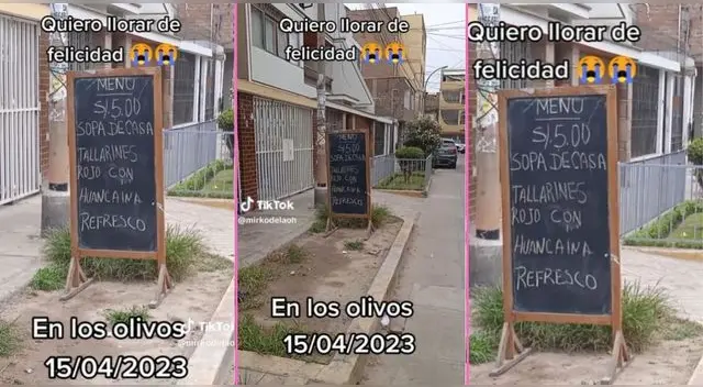 Un muchacho peruano andaba por las calles de los Olivos y se topó con un menú a 5 soles.