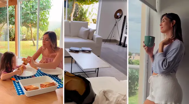 Korina Rivadeneira muestra detalles de su casa.