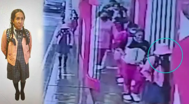 Cámaras de seguridad fuera del colegio captaron a sujeto vestido de alumna ingresando al centro educativo de Huancayo.
