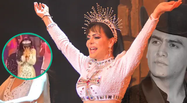 Maribel Guardia rompe en llanto durante primera presentación tras fallecimiento de su hijo.