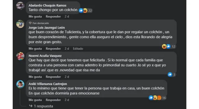  Usuarios reaccionan al regalo de Tula Rodríguez. Fuente: Difusión.   