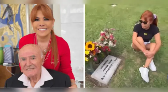 Magaly Medina va al cementerio a visitar a su padre.