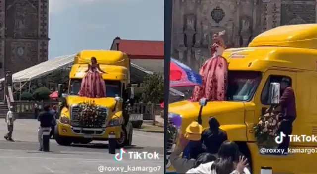 Se ganó la quinceañera las miradas de los transeúntes.