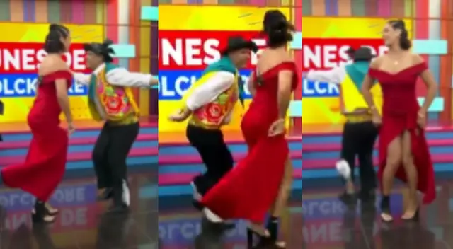 Karla Tarazona sacó sus mejores pasos en el huayno.