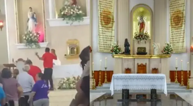 El hombre que invadió la iglesia no quería retirarse. El hombre que invadió la iglesia no quería retirarse.
