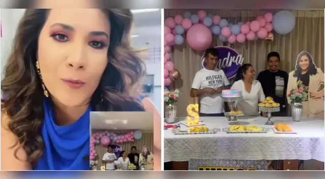 Andrea Llosa feliz por fiesta con temática de 'Nunca más'.