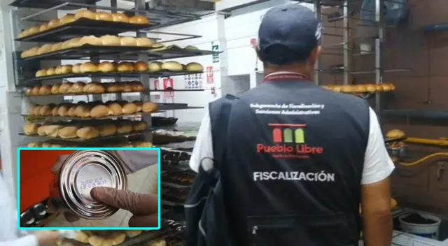Fiscalizadores en panadería en Pueblo Libre que fue clausurado.