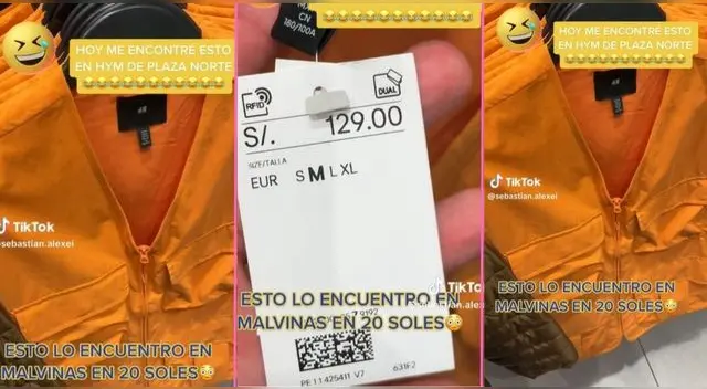 Un joven se topó con singular modelo de chaleco en H&M y usuarios en TikTok se burlan.