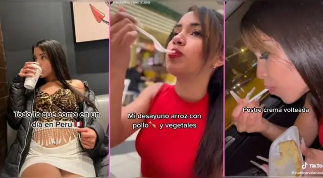 Una joven venezolana contó en TikTok todo lo que se come en un día tras llegar a Perú.