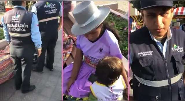 Fiscalizador impide a "mujer andina" sentarse en banca de Miraflores y escena es viral en TikTok.