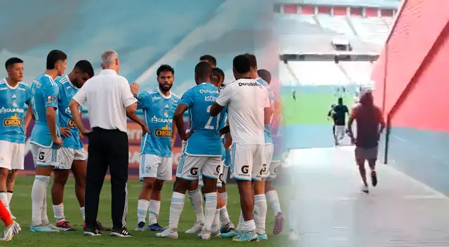 Barristas del Extremo Celeste ingresaron al Estadio Nacional.