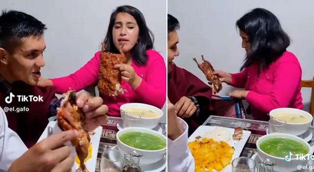 La joven metió el cuy chactado a un bolso.