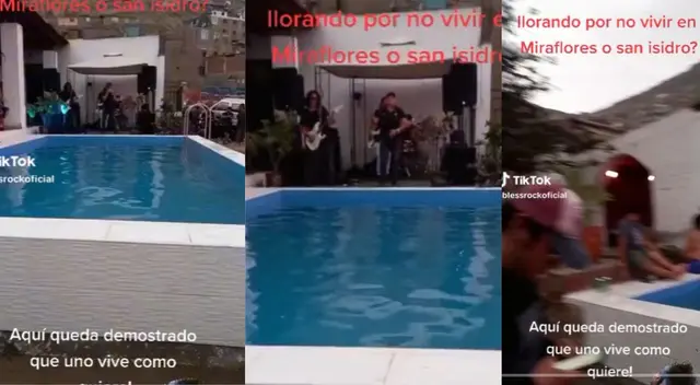 Los jóvenes aprovechan la piscina para sus reuniones.