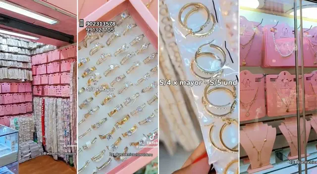 ¡Viral en TikTok! Peruana haya tienda en Centro de Lima que vende joyas doradas desde 1 sol