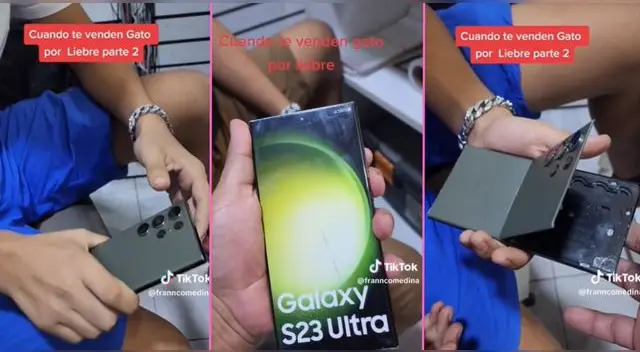 Un venezolano fue estafado al comprar Samsung S23 Ultra a 150 soles y es viral en TikTok.