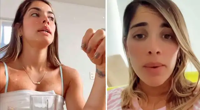 Korina Rivadeneira preocupada por su periodo.