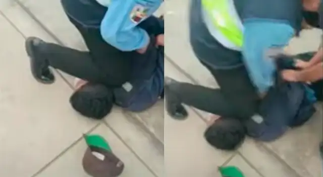 Los serenos llegaron a recuperar el celular de la señora que fue robada.